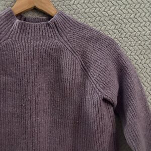 Lauren Ralph Lauren Wool Knit Funnel Neck Sweater Heather Purple XL SHRUNK (S/M)